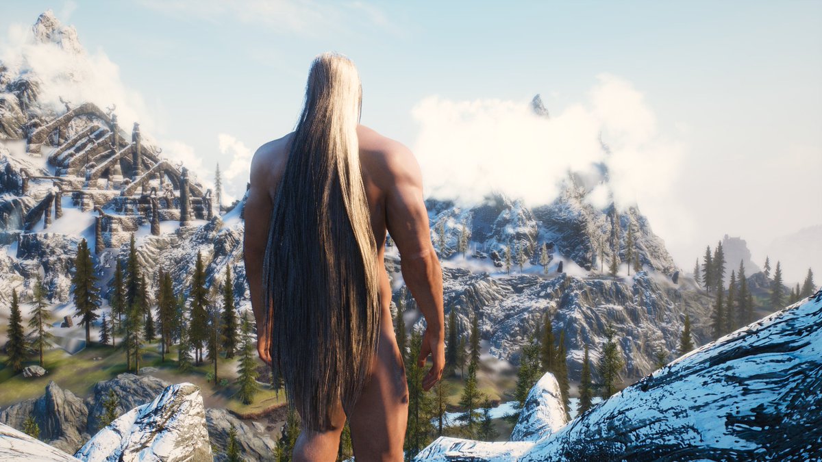 hackeraxe_art's tweet image. Sephiroth&apos;s shiny hair in Skyrim!