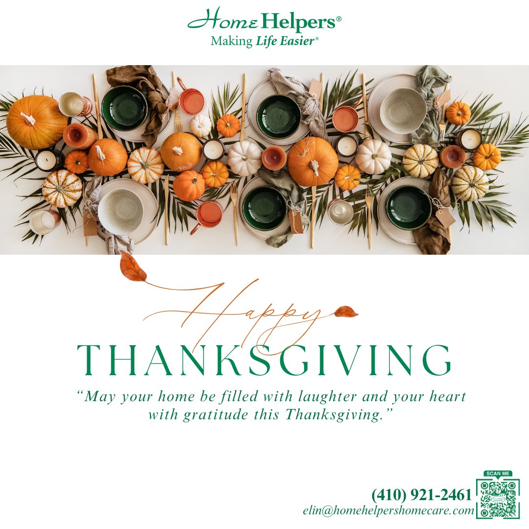 EdwardSiraya's tweet image. 🍂Happy Thanksgiving from Home Helpers Home Care of Hanover, MD!
Today we’re grateful for families who trust us, caregivers who serve with heart, and the seniors we support daily.✨

📞 (410) 921-2461 | 🌐 homehelpershomecare.com/hanover-md
