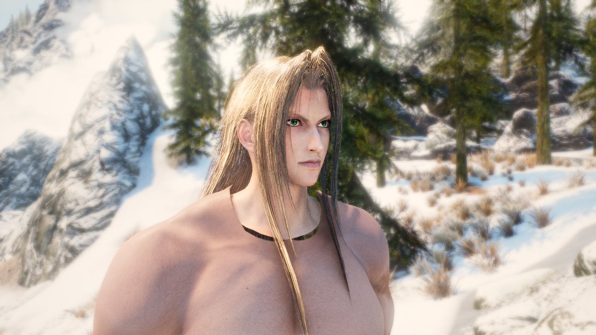 hackeraxe_art's tweet image. skyrim sephiroth, now from the front!