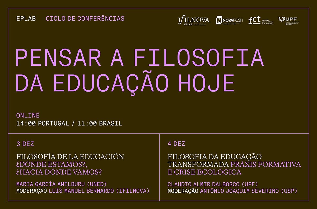 ifilnova's tweet image. Ciclo de Conferências
🧠 Pensar a Filosofia da Educação Hoje 

📅 3–4 dez 🕑 14h Portugal / 11h BR📍Online

🗣Maria García Amilburu (UNED)
Moderação: Luís Manuel Bernardo (IFILNOVA)

🗣Claudio Almir Dalbosco (UPF)
Moderação: Antônio Joaquim Severino (USP)

ifilnova.pt/eventos/pensar…