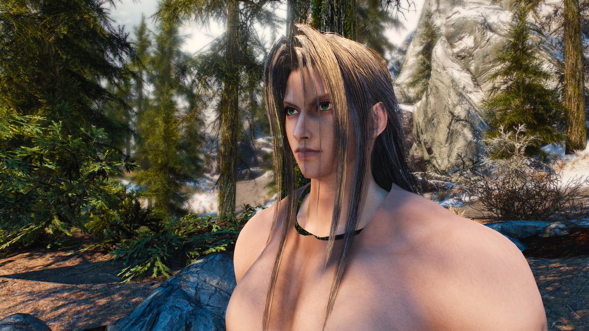 hackeraxe_art's tweet image. skyrim sephiroth, now from the front!