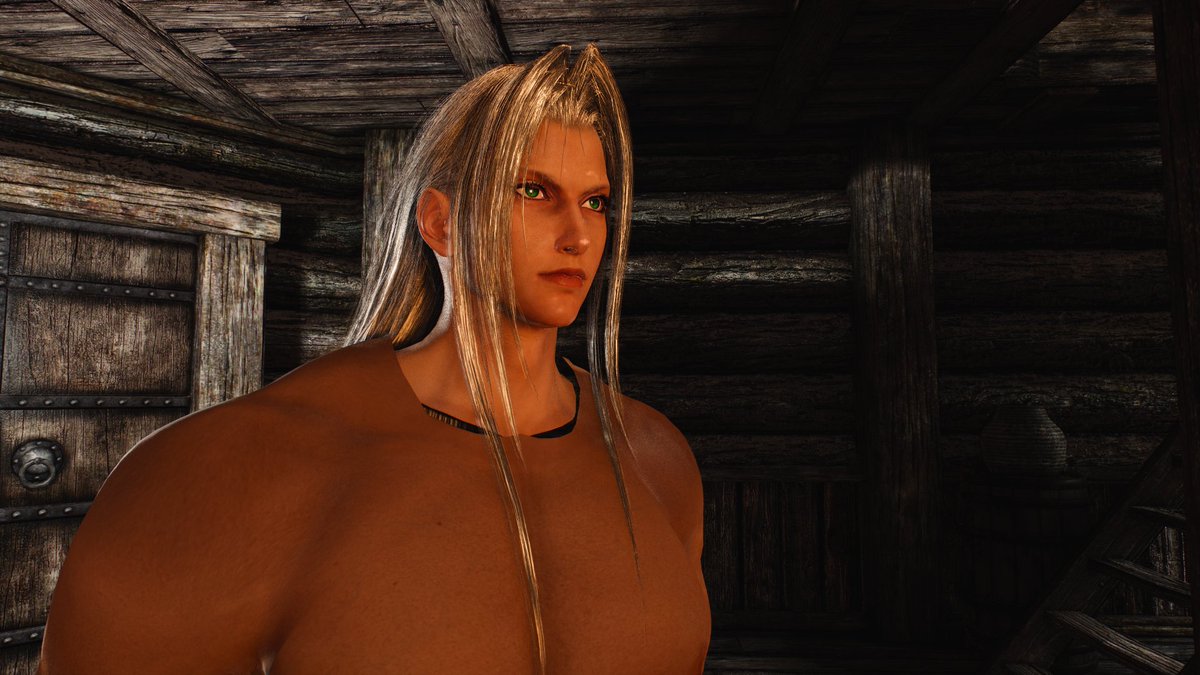 hackeraxe_art's tweet image. skyrim sephiroth, now from the front!