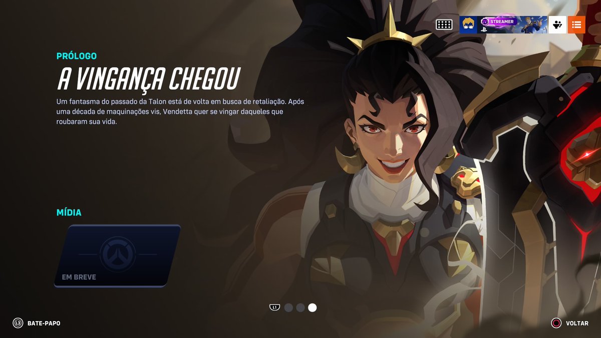 O menu de história do Overwatch 2 foi atualizado com uma nova imagem da Vendetta.

"Um fantasma do passado da Talon está de volta em busca de retaliação. Após uma década de maquinações vis, Vendetta quer se vingar daqueles que roubaram sua vida".

#Overwatch #Overwatch2