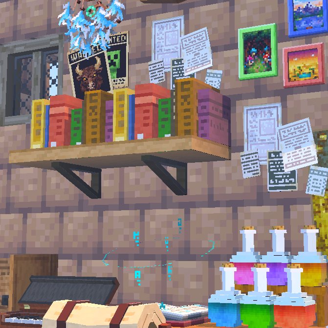 pleinair1212's tweet image. 毎日新ブロック追加151日目【壁本棚】   
#Minecraft  #Blockbench