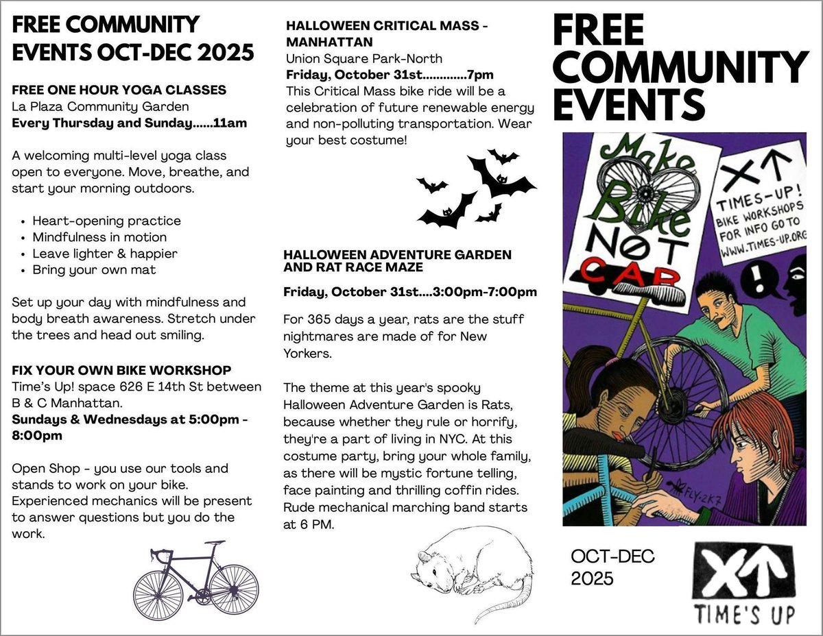 MoRUSNYC's tweet image. Free community events calendar for October to December: Includes free workshops, bike rides, volunteer days, celebrations, parties, and more!

#NYC #CommunityEvents