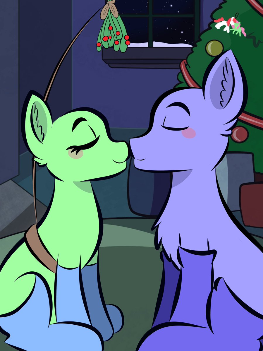 DoodlesDoodles8's tweet image. I love making mistletoe ychs hehe
$7 Christmas kissy ych
#mlp #mylittlepony #pony #ych #mistletoe #kiss