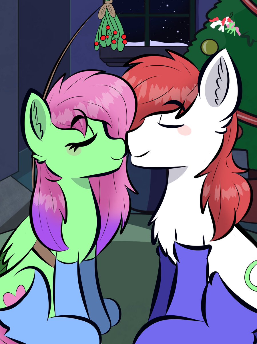 DoodlesDoodles8's tweet image. I love making mistletoe ychs hehe
$7 Christmas kissy ych
#mlp #mylittlepony #pony #ych #mistletoe #kiss