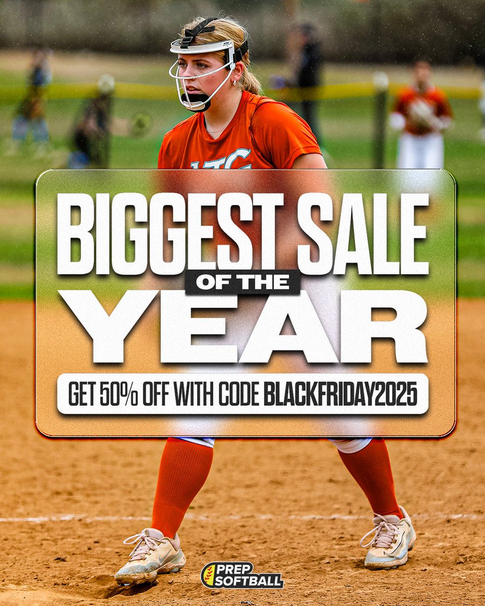 It's the biggest sale of the year at <a href="/PrepSoftball/">Prep Softball 🥎</a>!!! Use the code BlackFriday2025 to get 50% off the first month of your subscription! If you want to keep up to date on all the best softball around the country, take advantage of this deal!!!