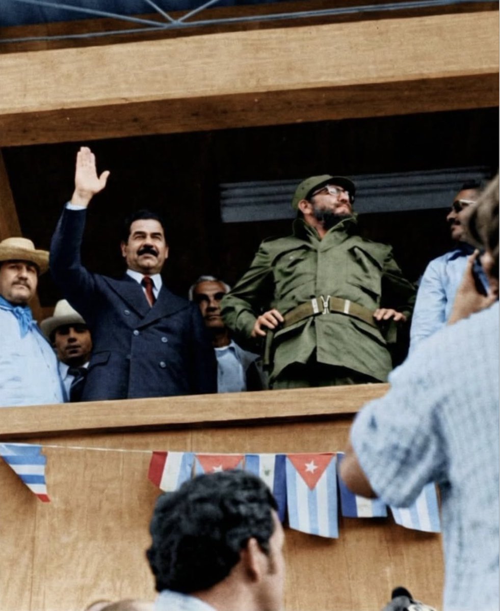 🇨🇺🇮🇶 No matter how hard you try you will never look as cool as that time Fidel met Saddam.
