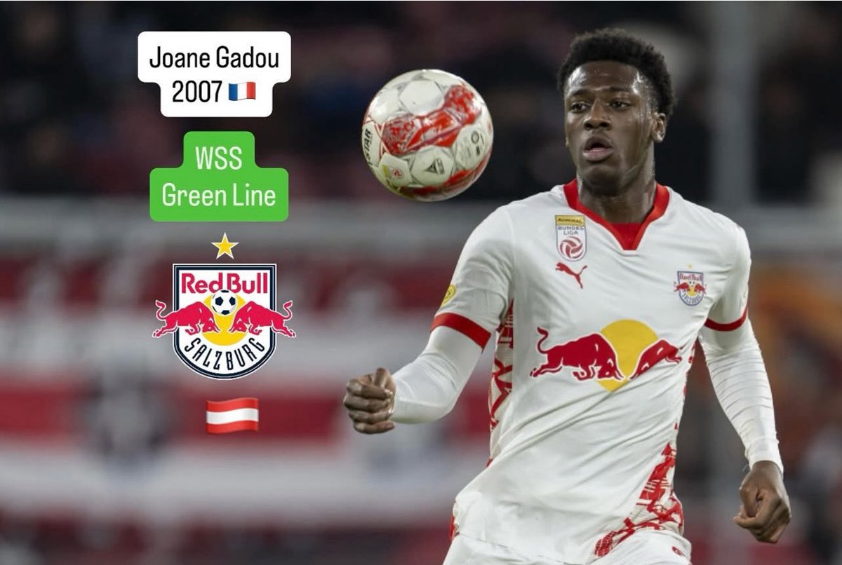 WSScouting's tweet image. WSS Gree Line 🟢
Joan Gadou 2007 🇫🇷 - Red Bull Salzburg 🇦🇹#gadou #france #redbullsalzburg #redbull #salzburg #admiralbundesliga #smartalent #redbullarena
