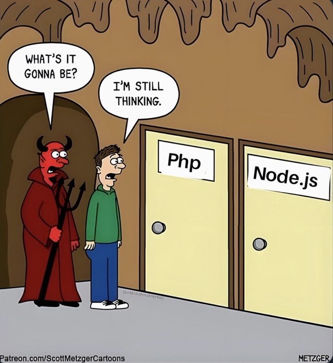 CodeByNZ's tweet image. for backend node.js or php?
