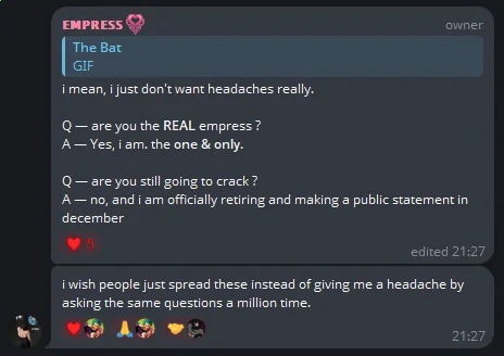 Pirat_Nation's tweet image. The former Denuvo cracker “EMPRESS” is retiring.

RIP