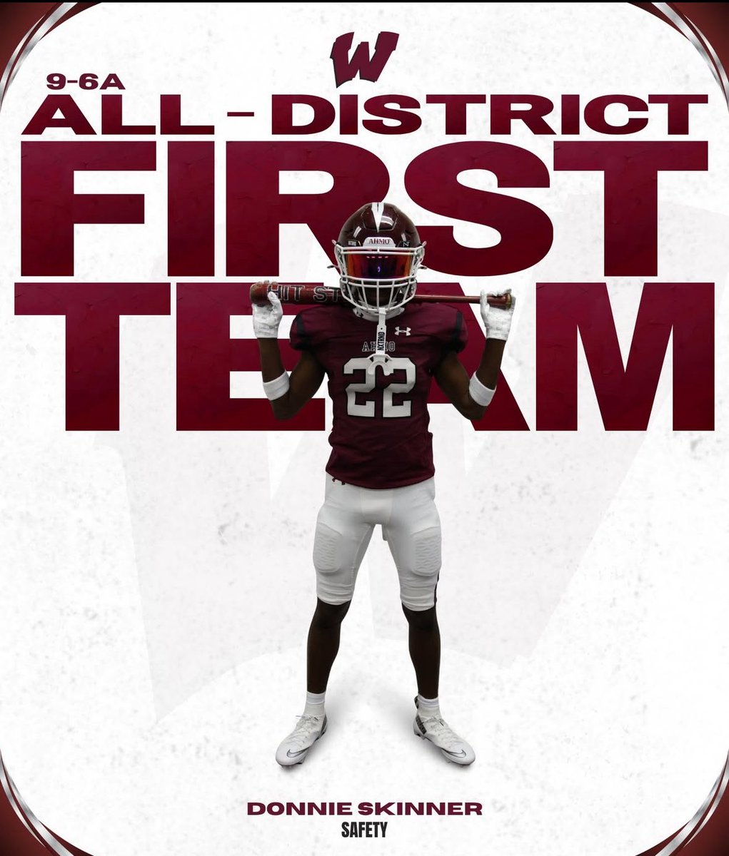 1st team all district 9-6A safety.
<a href="/CoachWyatt2/">Jared Wyatt</a> <a href="/cleewash/">Calvin Washington “Dubb”</a> <a href="/AHMO_FOOTBALL/">Pirate Football</a> 
C/O 28