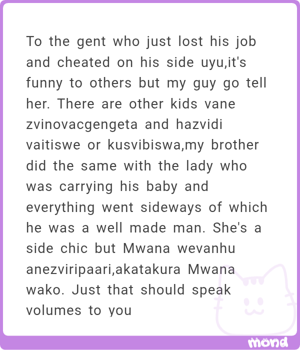 Hanz come clean wangu usaty wangosara urimunhu