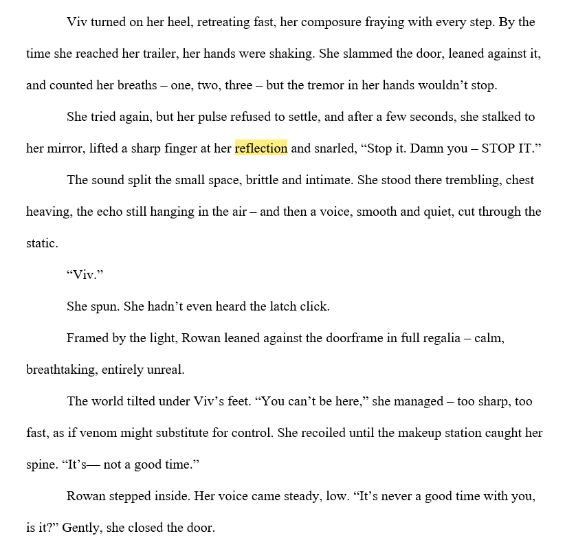 TitaniaTempest's tweet image. #vss365 prompt #reflection 

excerpt from #AThousandReasons
#RowanAndViv