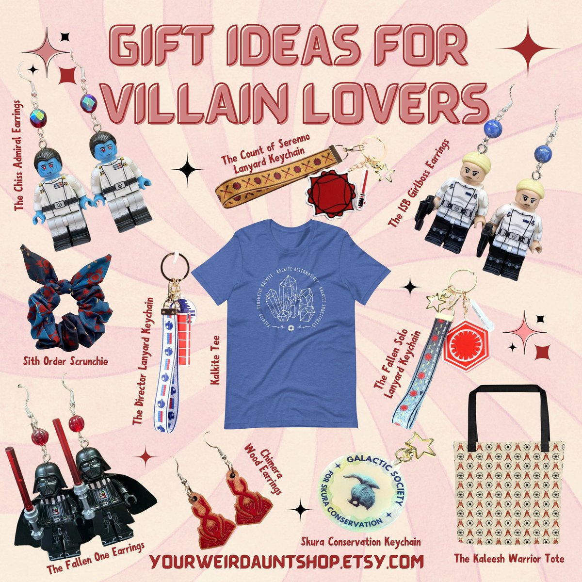 Who’s your favorite Star Wars villain? Whether it’s Vader, Thrawn, Dooku, Dedra Meero, or some funky little guy from the Clone Wars, I bet I have something you—or someone you’re looking for a gift for—will love! #StarWars