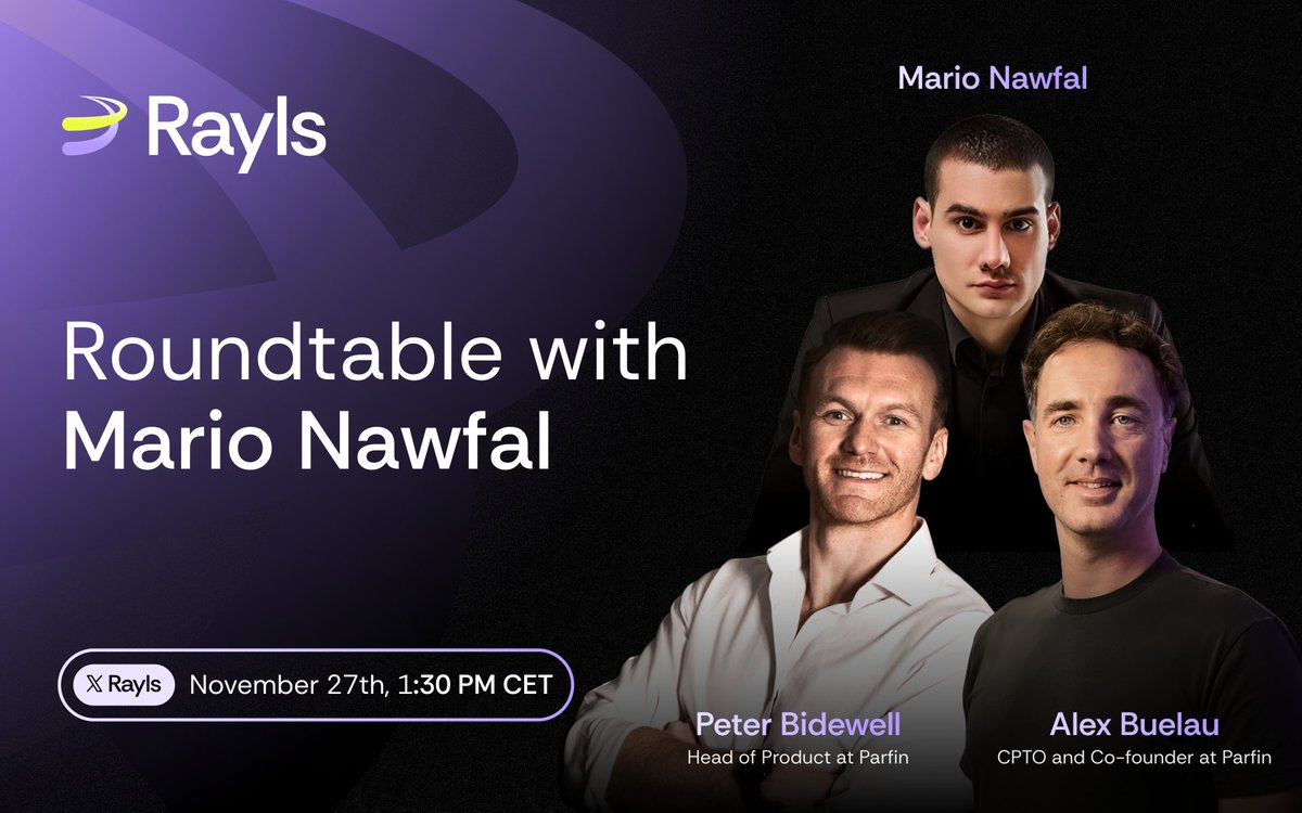 RaylsLabs's tweet photo. If you want to understand what’s next for banks coming onchain, start here.

Tune in at 1:30 PM CET to find out where Rayls is headed, and why the timing couldn’t be more critical 🔔 https://t.co/oJS6EtWej5