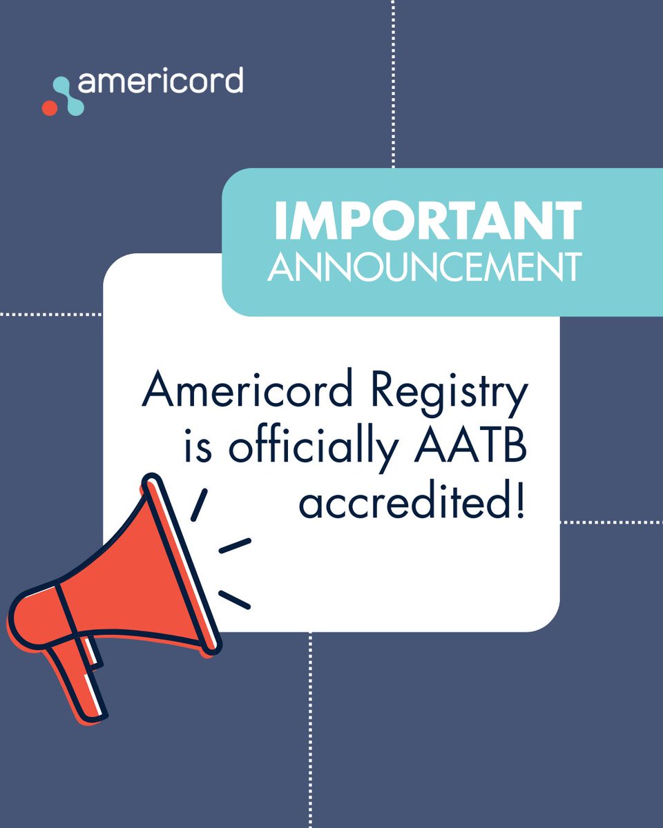 We just made history! 🚀 Americord is now the ONLY cord blood bank in the world with BOTH AABB &amp; AATB accreditations! This dual standard means unmatched quality and safety for your family. Choose the global leader.

#Americord #CordBlood #AATB #AABB #DualAccreditation #StemCells