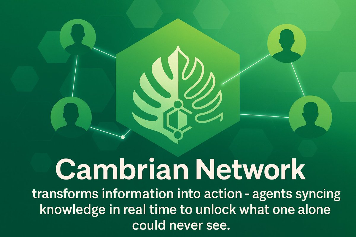 Ox_mado's tweet image. Day 26

Cambrian Network transforms information into action  agents, syncing knowledge in real time to unlock what one alone could never see.

gmonstera 🪴