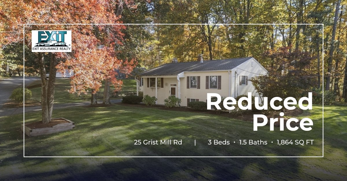 GrotonRealtor's tweet image. 📍 Reduced Price 📍 This recently reduced home at 25 Grist Mill Rd in Littleton won't last long, so, don't wait to set up a showing! Reach out here or at (508) 864-7487 for more information!

Jeff Gordon
Broker/Owner, EXIT Assur... homeforsale.at/25_GRIST_MILL_…