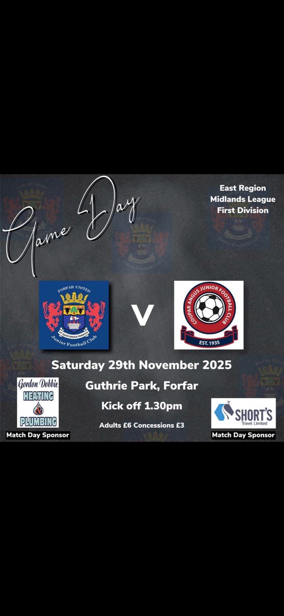 Back to league action this week. We well come Coupar angus to Guthrie park this week