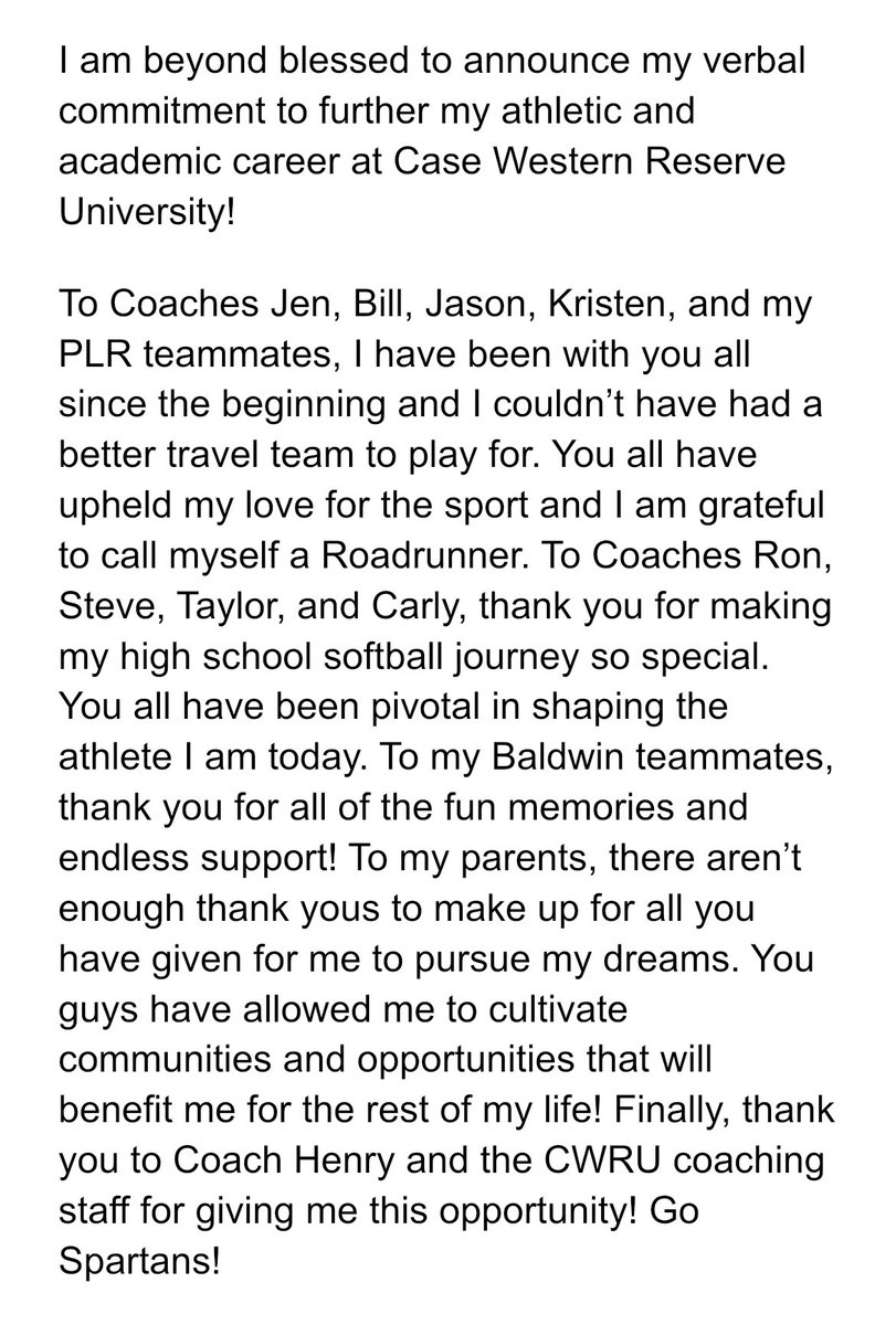 ReeseTemme2026's tweet image. These next four years are going to be fun! 💙🤍 #Committed @CWRU_Softball