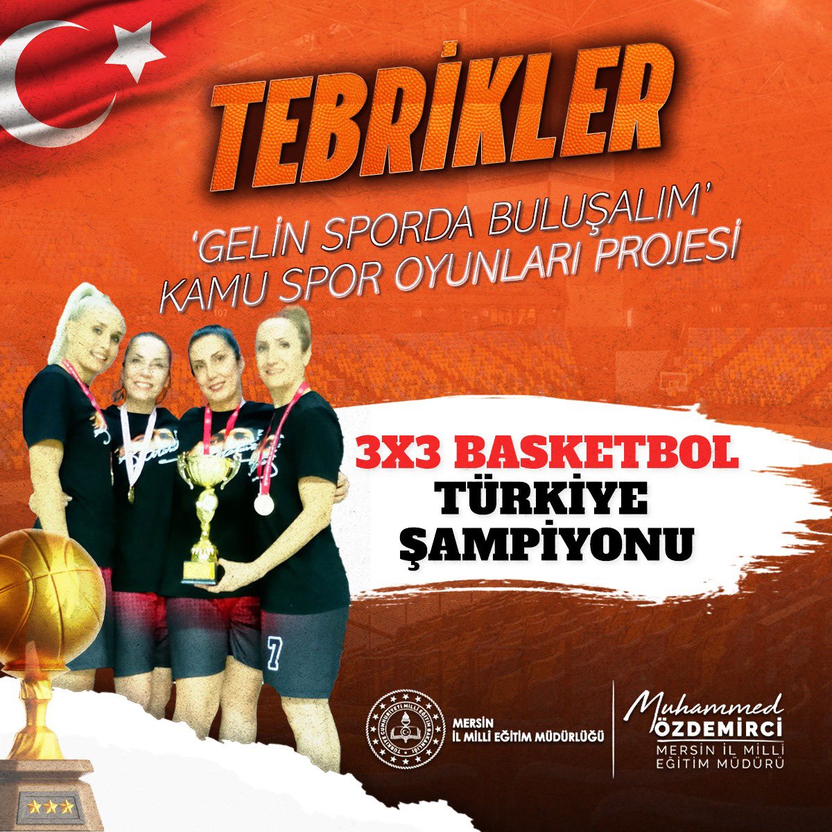 Gençlik ve Spor Bakanlığı tarafından düzenlenen "Gelin Sporda Buluşalım Kamu Spor Oyunları Projesi" finalinde Türkiye şampiyonu🥇olan İl Milli Eğitim Müdürlüğümüz Kadın Basketbol Takımımızı tebrik ediyor,   meslektaşlarıma başarılar diliyorum. 💐