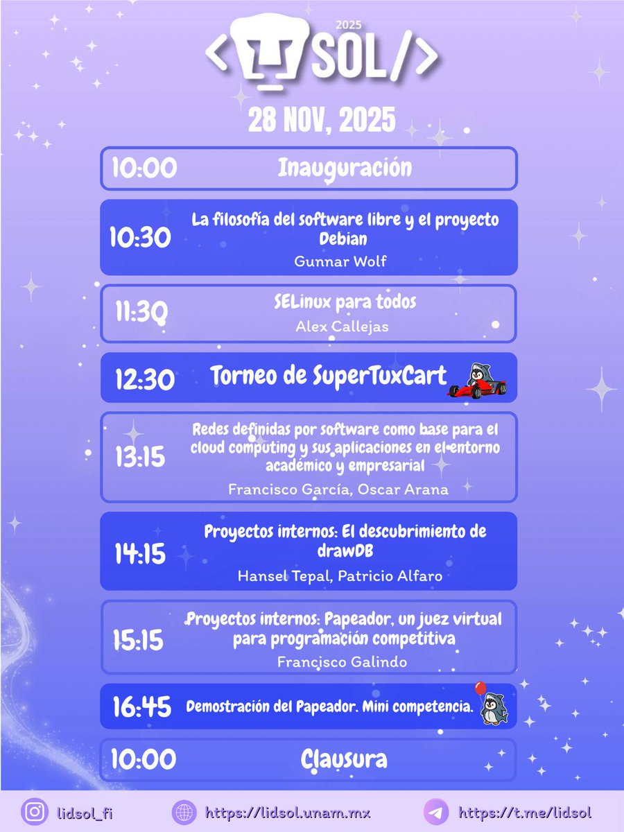 dark_axl's tweet image. ¡Este viernes 28 de Noviembre, volvemos al Pumasol de @LIDSOL @UNAM_MX ! 🚀 Únete a mi clásica plática sobre #SELinux. Clave para asegurar tus #contenedores y el #SO. 
🗓️ 11:30 AM 📍 Auditorio Sotero Prieto, Fac. Ingeniería. UNAM.
¡Te veo ahí! #SELinux #Fedora #LIDSOL #Pumasol