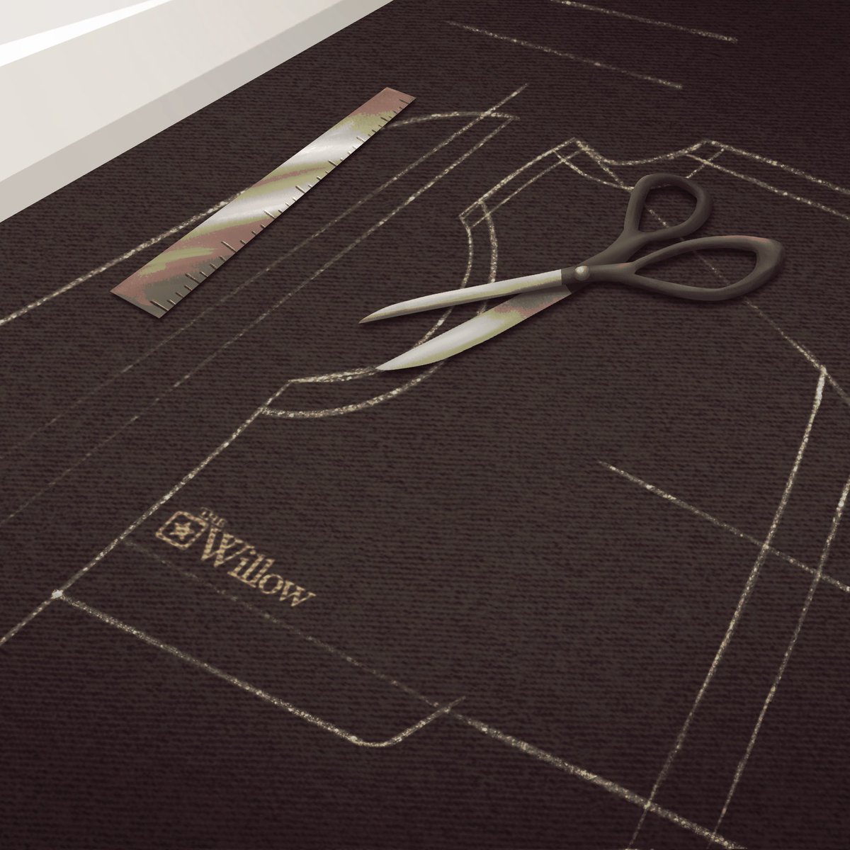 IamtheWillow29's tweet image. Sketch a Day &apos;pattern&apos;
Sewing patterns traced onto the fabric, waiting to be cut.
#sketchadayapp