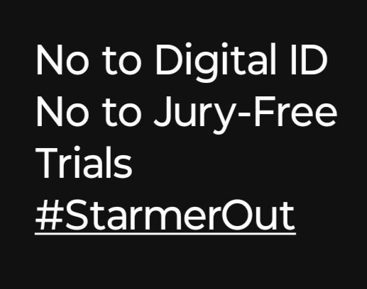 love_casting's tweet image. No to Digital ID &amp;amp; No to Jury-free trials. 
Stealing our rights, stealing our liberty.
#Labour #LibDems #ReformUK #Tories #LabourOut #StarmerOut #Scum #ReevesOut