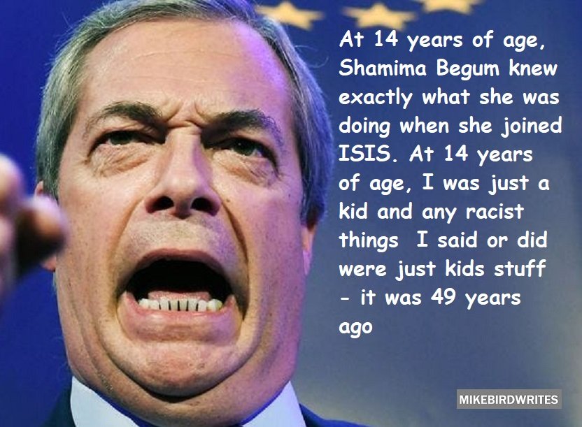 Farage was 17 when this was noticeable - yet