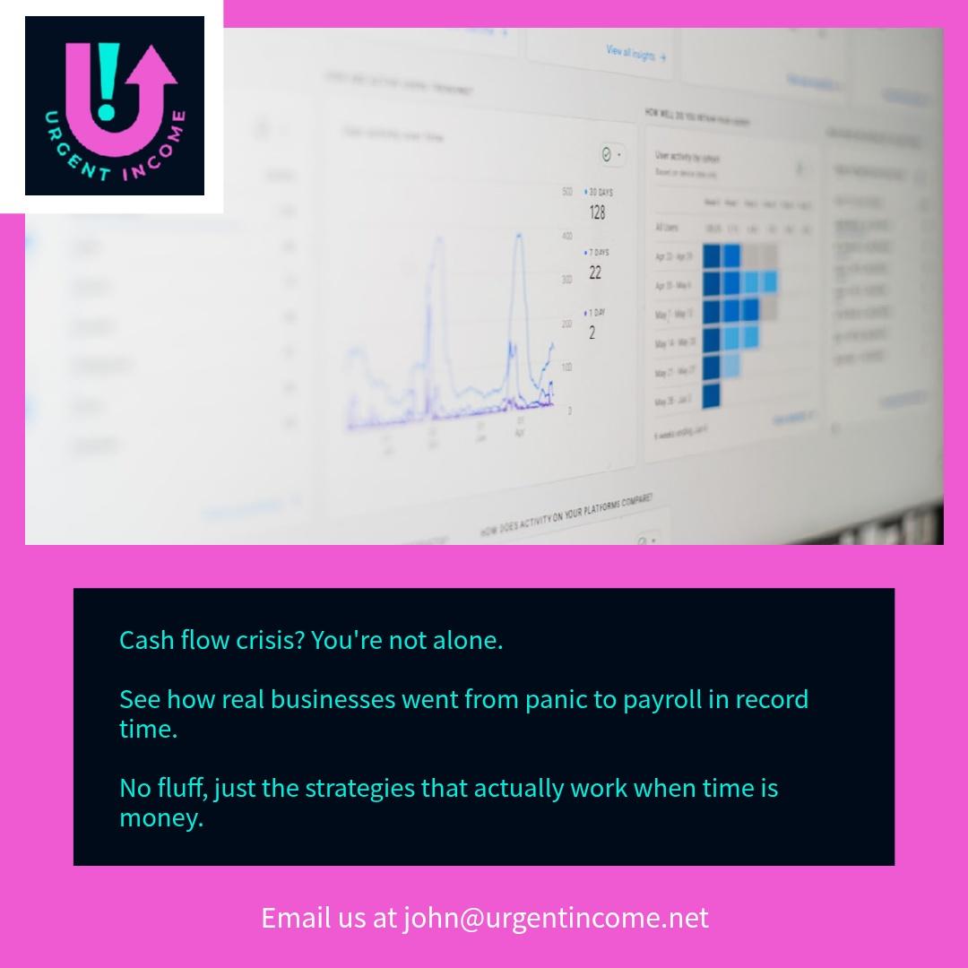jpaduchak's tweet image. Real wins, fast.
Case studies: how clients fixed cash flow and paid payroll.
Email john@urgentincome.net
What would steady cash do for you?

#cashflow #case studies #smallbusiness #urgentincome #turnaround

#UrgentIncome #UrgentIncomeCRM #Marketingstrategy #BusinessOperations