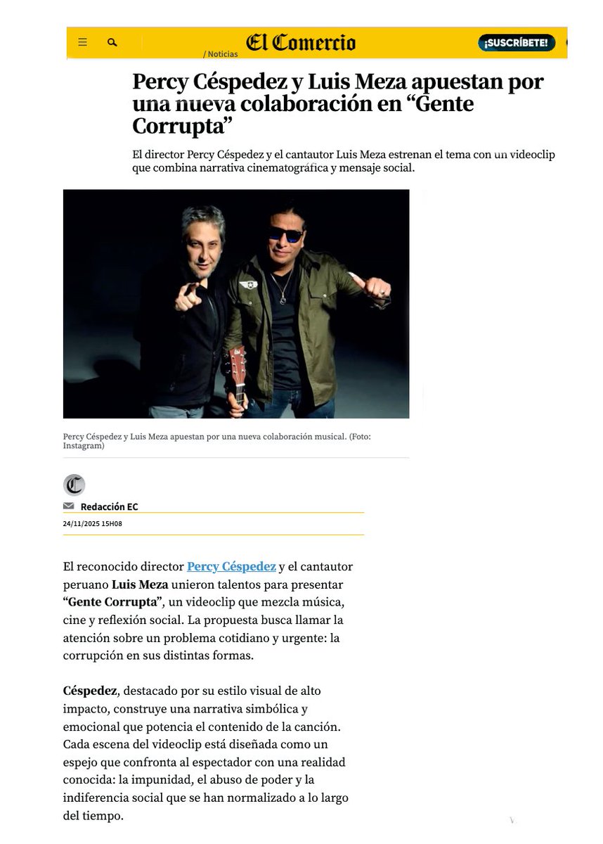 Hoy vivimos en un país cansado de la misma historia: Corrupción, abuso, impunidad. Pero hay artistas que NO se quedan callados. #LuisMeza, un artista del interior del país,  tuvo el valor de dar este paso. De alzar la voz desde donde pocos se atreven.