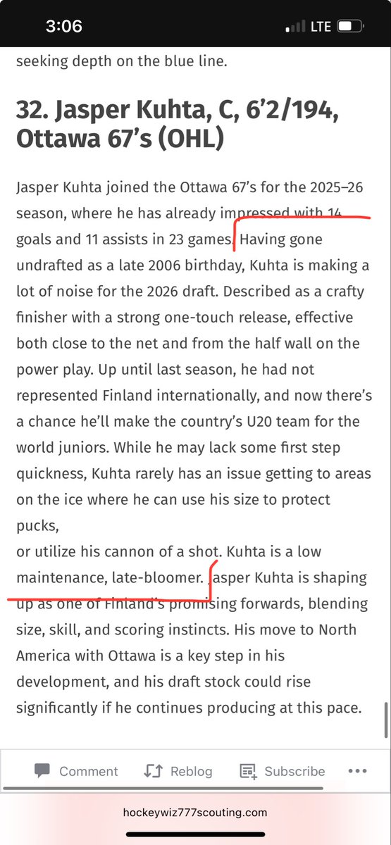 SimGrindcore's tweet image. I hate to be &quot;that guy&quot; but I have to point this out:

Both #2026NHLdraft rankings from @Sportsnet’s Sam Cosentino and @Hockeywiz777 are way too similar. 

It’s a case of plagiarism or AI is involved in those writings, which is becoming a plague in media. 

Look for yourself!