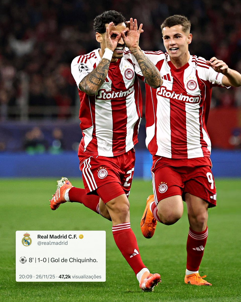 O ano é 2025 e Chiquinho marcou ao Real Madrid.