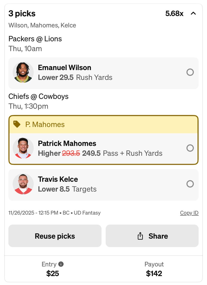 SwiftYouTube_'s tweet image. Thanksgiving specials! 🦃 

Get both + $100 with code SWIFT:
play.underdogfantasy.com/p-swift