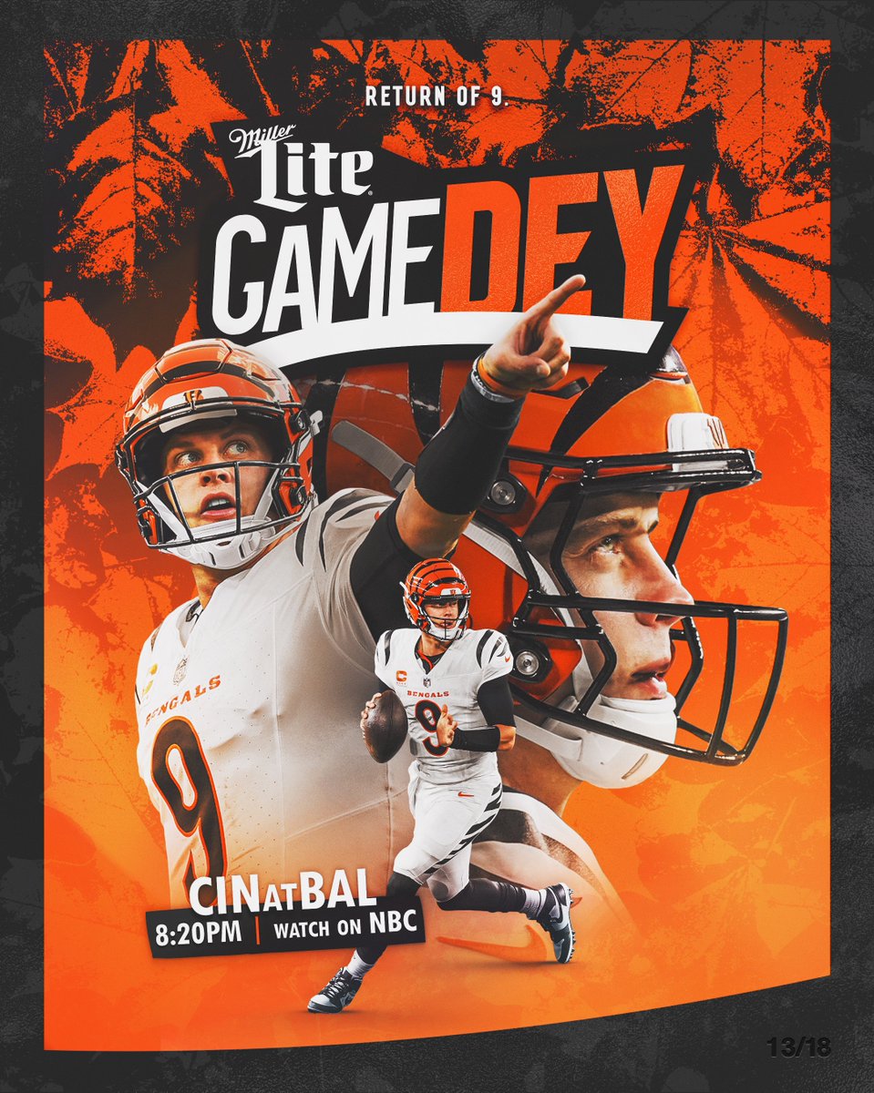 Bengals's tweet photo. We came hungry.

@MillerLite | #CINvsBAL | 8:20 pm on NBC https://t.co/LMvQqFZOOQ
