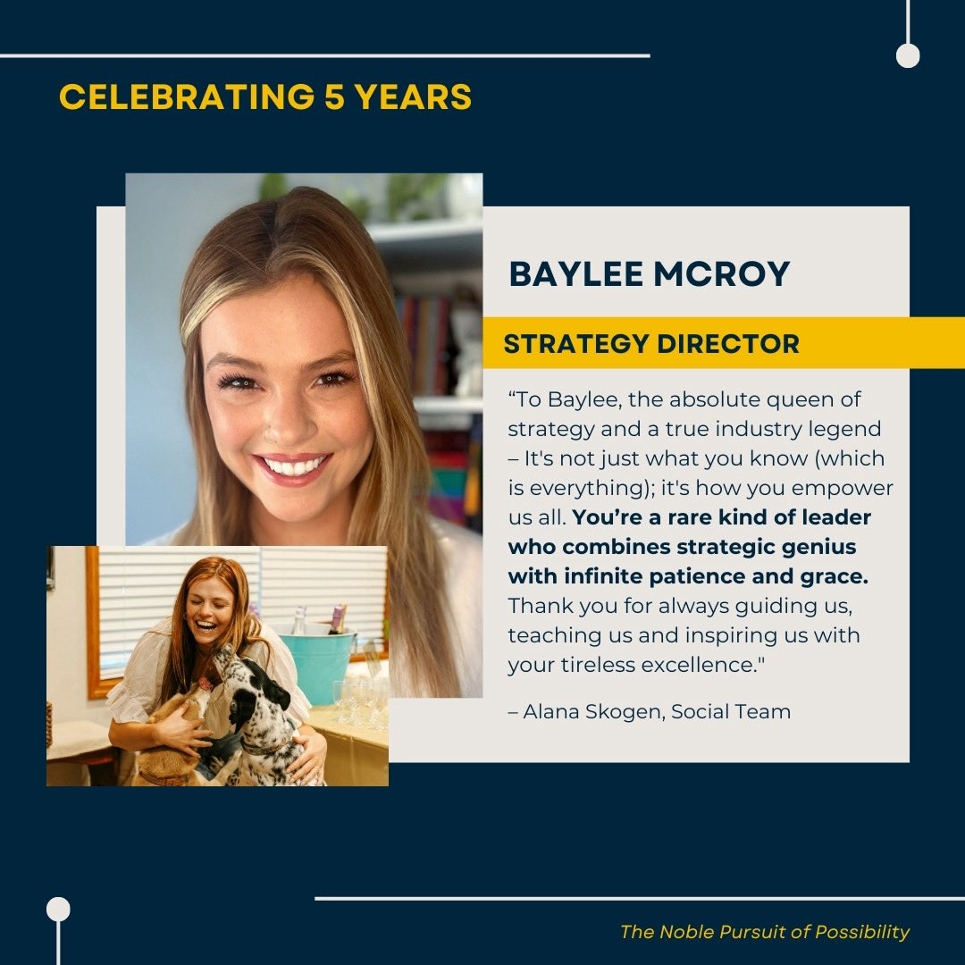 In a month centered on gratitude, we’re celebrating two people who help power so much of our agency’s success.

🧡 Tammy Cheatham | 16 years
🧡 Baylee McRoy | 5 years

Thank you both for the leadership, dedication and spirit you bring to this agency every day.