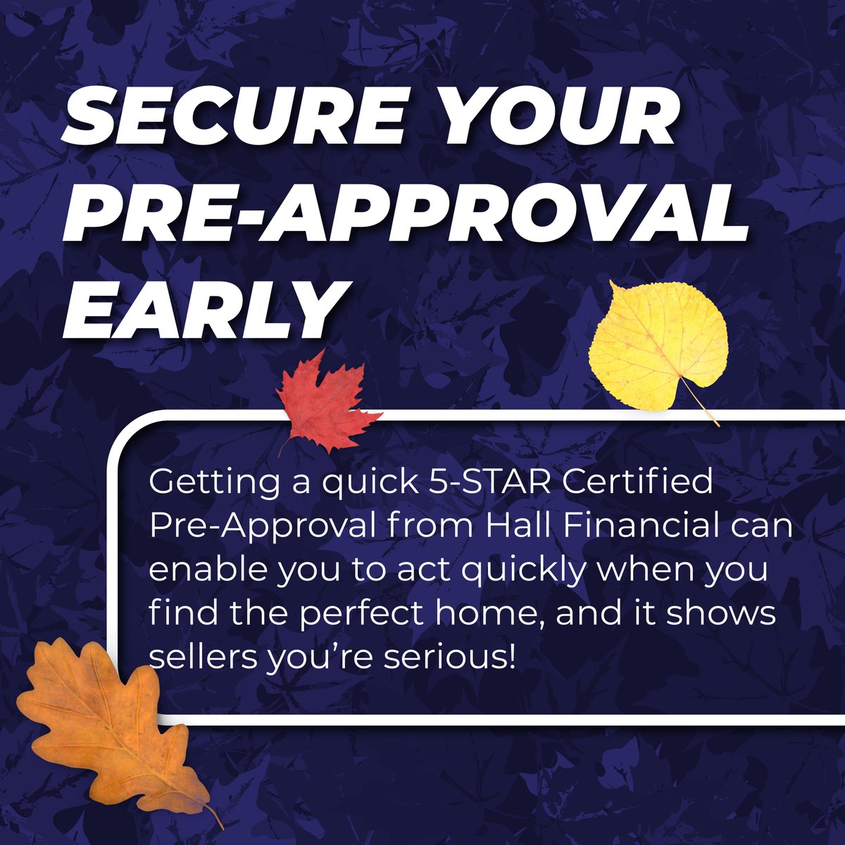 HallFinancial's tweet image. Buyer’s market season is here. 🍂 Better deals, motivated sellers, and lower moving costs — let’s get you ready with a fast preapproval.