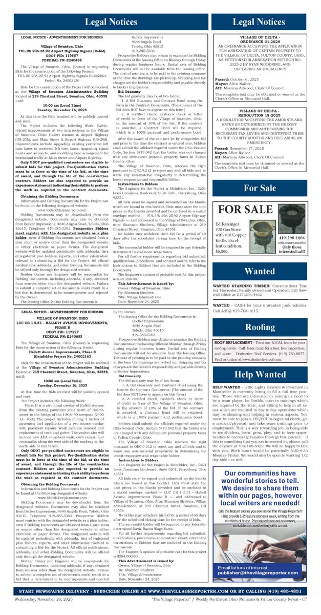 Village_Report's tweet image. View four-pages of local classifieds, help wanted ads, legal notices, area services and more online for free! thevillagereporter.com/classifieds/
