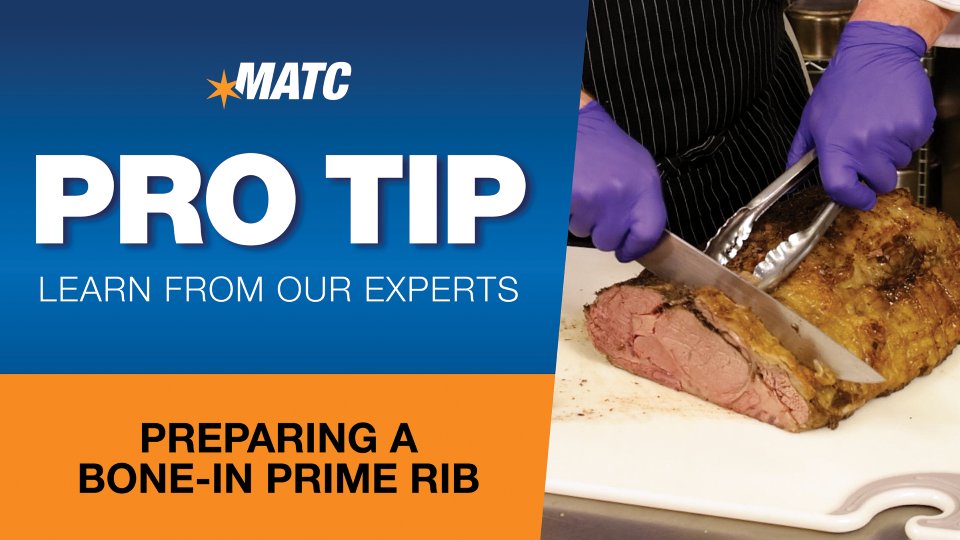 matcmilwaukee's tweet image. The holiday season means big meals are right around the corner!🍽️ In our latest MATC "Pro Tip" video, Chef Brian Quinn shows us how to prepare a perfect bone-in prime rib, making your holiday dinner as impressive as it is tasty! 

Learn more ⬇️ 
matc.edu/news/2025/11/p…