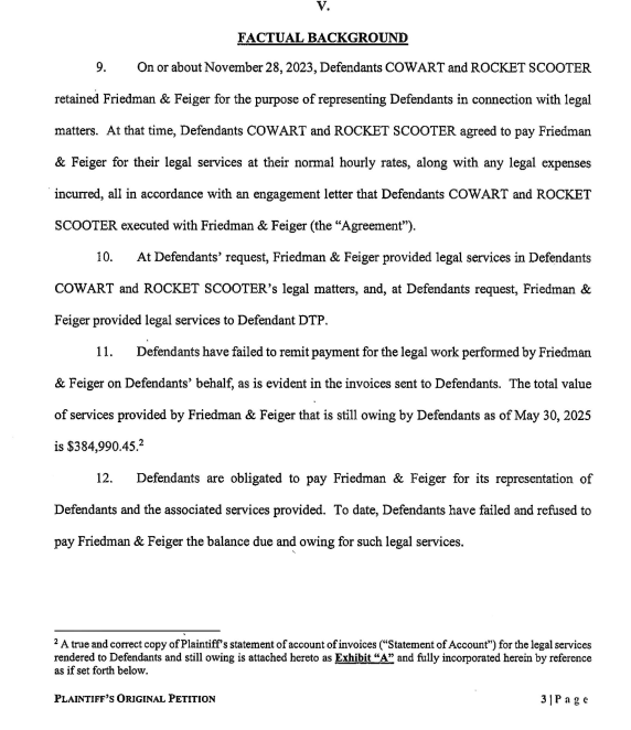 RocketScam24978's tweet image. Self proclaimed &quot;insider&quot; and &quot;profitable trading&quot; Guru micro influencer John Matthew Cowart, aka Rocketscooter, gets sued by legal team on 6/10/2025 for failing to pay bills despite a monthly payment arrangement of only $5,000 per month.  He appeared pro se (without a lawyer)