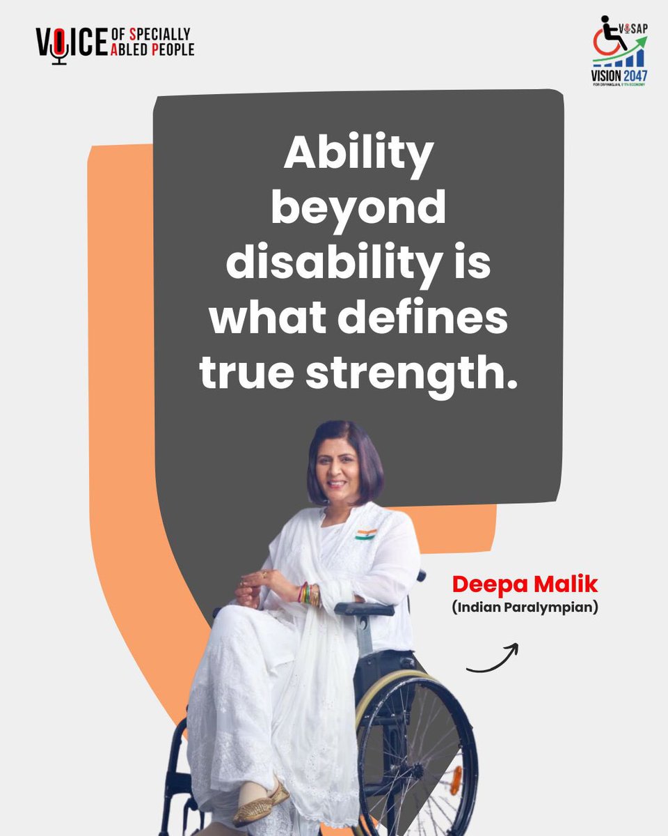 vosap2017's tweet image. “Ability beyond disability defines true strength.” 
VOSAP empowers SAP through Assistive Tech, accessibility drives &amp;amp; global volunteers.  
Learn more: voiceofsap.org  
@UN @IDA_CRPD_Forum 
#VOSAP #Inclusion #AssistiveTech #AccessibilityForAll #DeepaMalik #Inspire