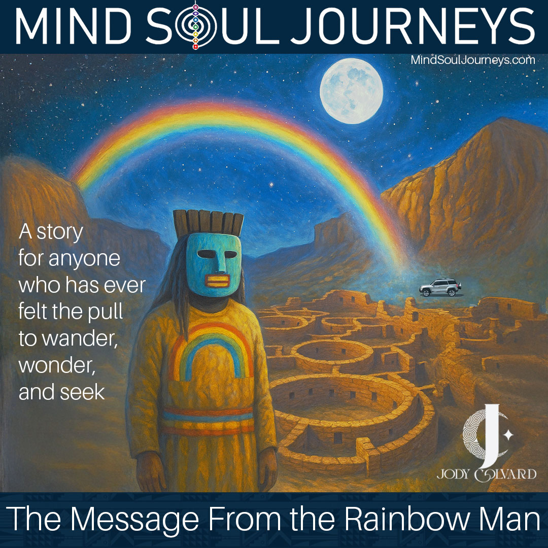 JodyColvard's tweet photo. In this episode, I share the true story of a spontaneous trip into Chaco Canyon, a night rainbow appears beneath a full moon, and a Hopi shaman delivers a message from beyond time. https://t.co/Y7MH3Y7K2H
#mindsouljourneys #jodycolvard #Hopi #stories #podcast https://t.co/1g9bVIDrpw