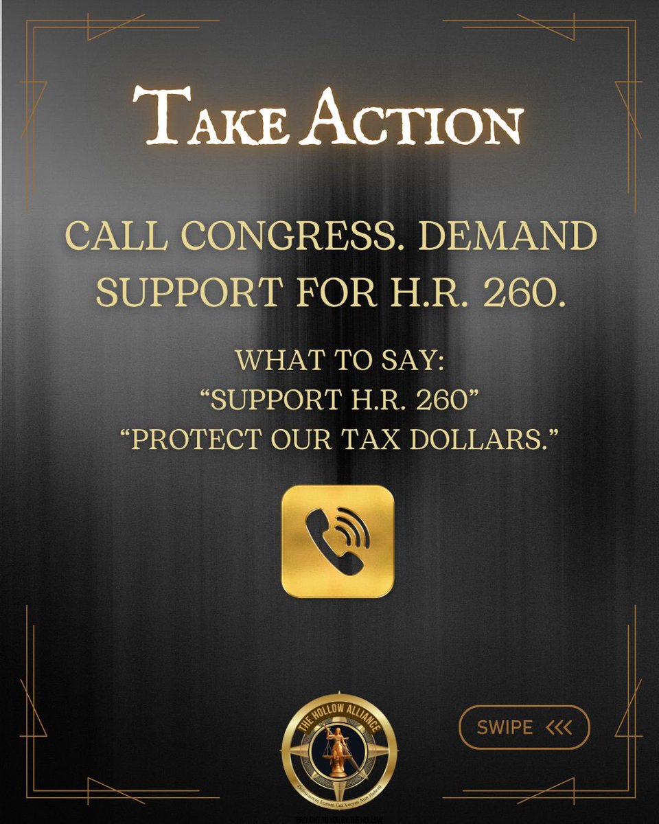 HollowAllianceX's tweet image. 🚨 Tell Congress: Defund the Taliban.
Call your Rep. &amp;amp; Senators and urge them to SUPPORT H.R. 260.
More info + ways to take action: TheHollowAlliance.com
🇺🇸 America must never fund our enemies.
#TheHollowAlliance #DefundTheTaliban #HR260 #SecureAmerica #ProtectOurTaxDollars