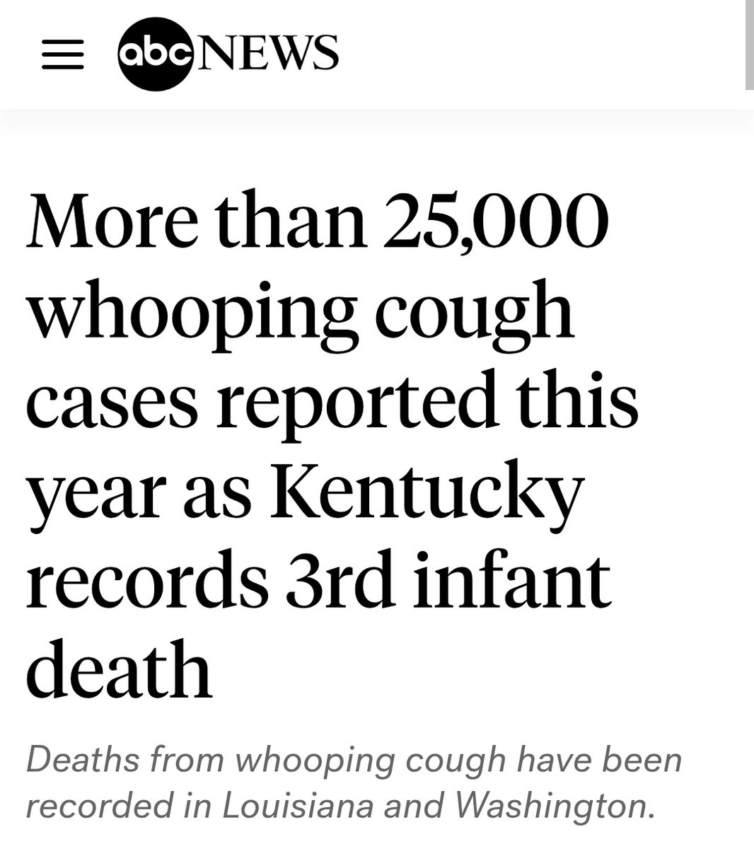 IanCopeland5's tweet image. 3 babies have died of a vaccine preventable illness, pertussis. 

Neither the babies, or their mothers, were vaccinated. 

But antivaxers don&apos;t care when children die...

They only care about their narrative...

google.com/amp/s/abcnews.…