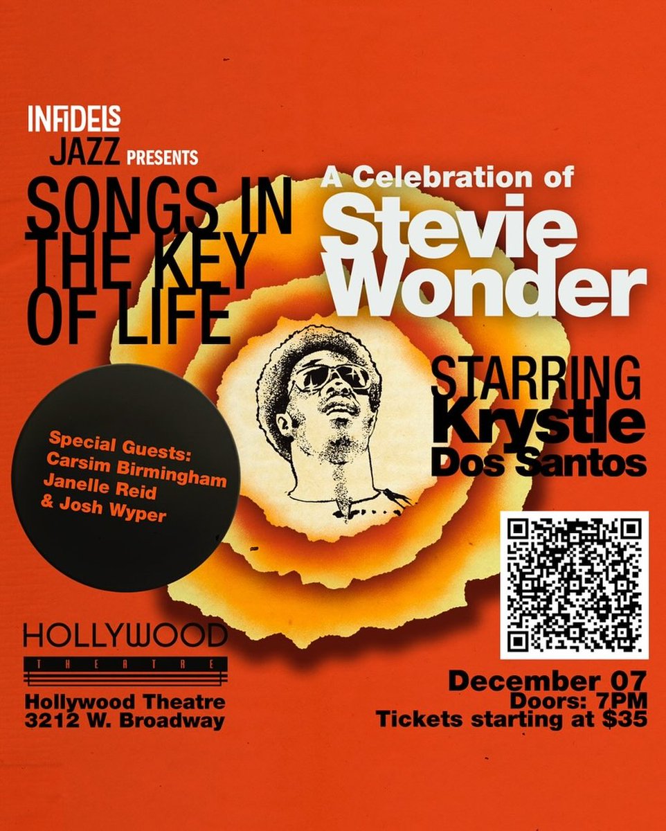 jturnerentgroup's tweet image. Coming up on Sunday Dec 7 at the Hollywood Theatre  Infidels Jazz presents Songs in the Key of LIfe: A Celebration of Stevie Wonder ft. two time Western Canadian Music Award winner Krystle Dos Santos 

Tix here bit.ly/4rFfj2n

Krystle Dos Santos
bit.ly/3KmDy4