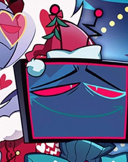 I just noticed he has a mistletoe on his antenna! Lots of smooches were given after that picture was taken 💋

#StaticMoth #HazbinHotelVox