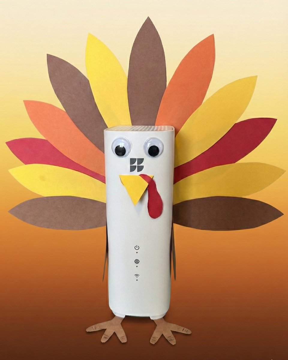 googlefiber's tweet image. We’re bringing something different to the potluck this year. Introducing the Routurkey. High in fiber, low in latency. Happy Thanksgiving, everyone! 🍂

⚠️ (For legal reasons: Please do not actually glue anything to your router nor should you consume your router. We need that…