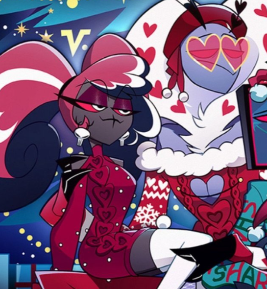 Velvette and Valentino matching again with the hearts theme i can't with this family--!!